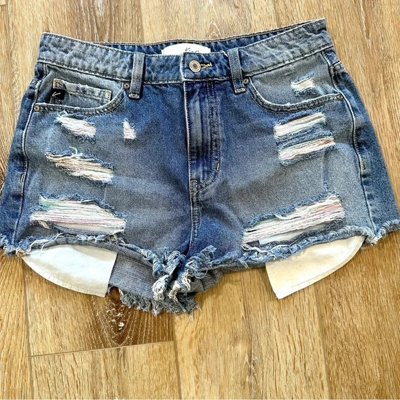 KanCan Women’s Odyssey Ultra High-Rise Medium Wash Denim Shorts Size 7/27 GUC - Picture 2 of 11